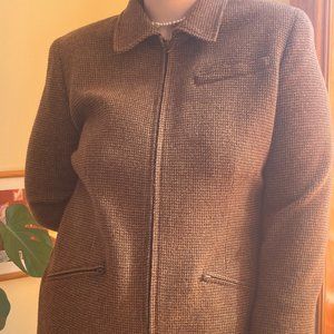 Ralph Lauren brown houndstooth blazer